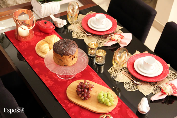 mesa de natal decoração natalina panetone