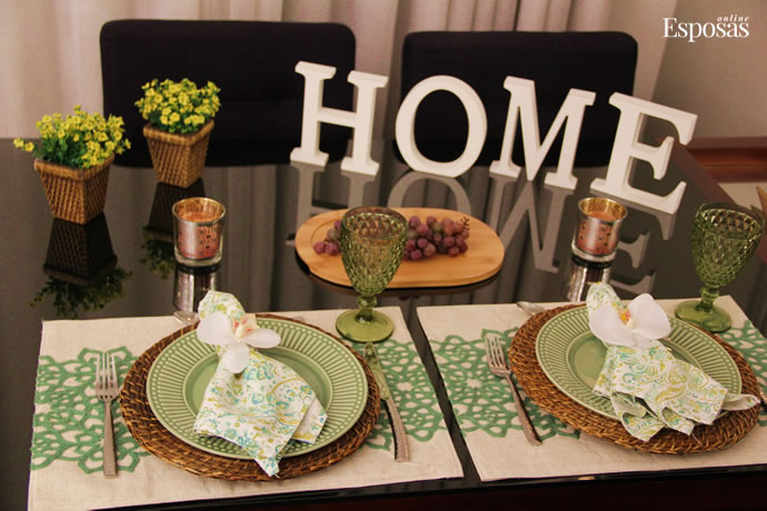 mesa posta romantica mesa posta branco verde mesa decorada jantar romântico 