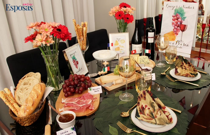 queijos e vinhos mesa posta jantar queijos e vinhos como fazer decoração queijos e vinhos diy queijo e vinho 