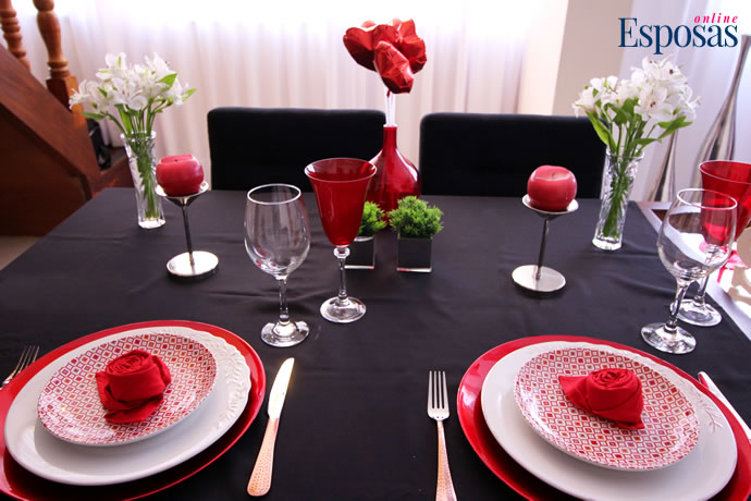 mesa de jantar romantico