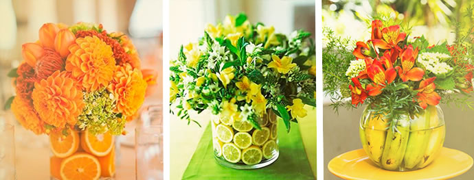 bodas flores e frutas decoração